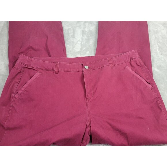 Lane Bryant Women Jeans 26 Plus Straight Leg Burgundy Soft Denim Zip Fly SL28E - Picture 3 of 8